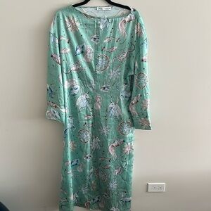 Celestial Turquoise Long Sleeve Midi Dress - Zara - size Large